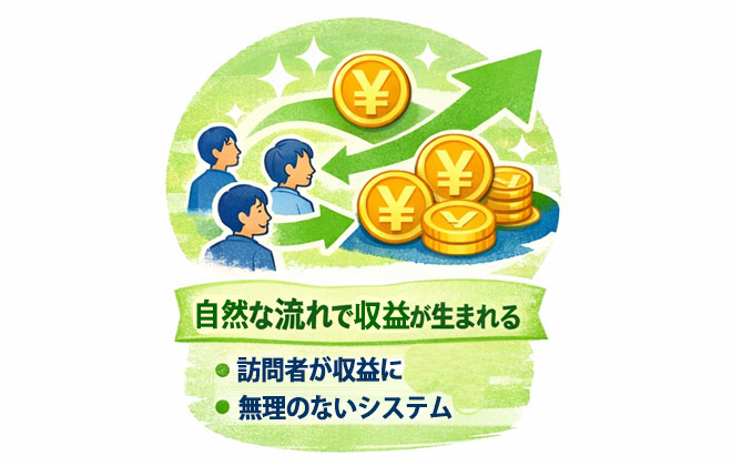 アフィリエイト・ホームページから自然な流れで収益が生まれる